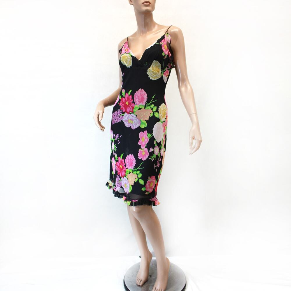 Tessuto Y2K floral print silk lined fairy babydoll sleeveless dress XS